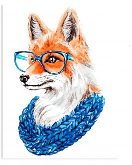 Szemüveges róka számfestő készlet