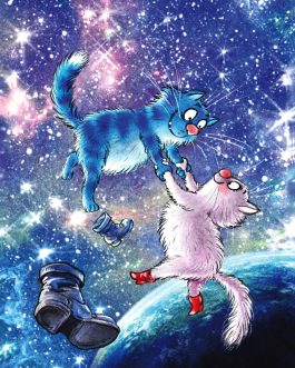 Macskák az űrben számfestő készlet