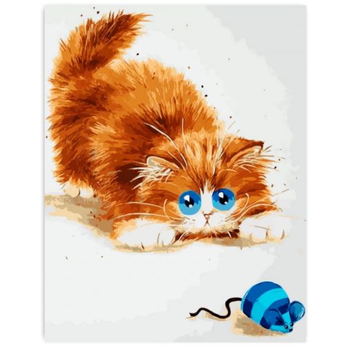 Macska és egér számfestő készlet
